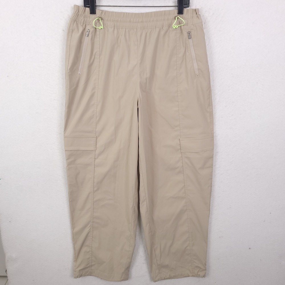 Athleta Cargo Pants Womens Large Tan Gorpcore Hiking Lightweight Outdoor